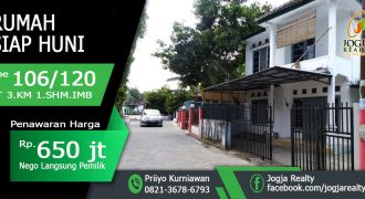 Rumah Dijual Sekitar Jalan Kabupaten Sleman Siap Huni Minimalis 2 Lantai