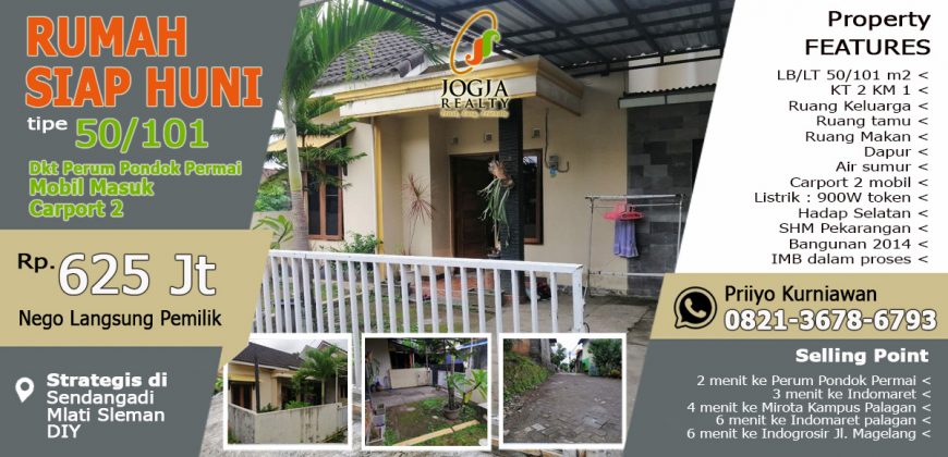 Rumah siap huni dijual di Sendangadi Sleman