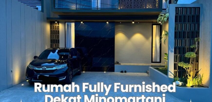 Rumah Mewah Dijual di Jogja Fully Furnished di Wedomartani Sleman dengan View Sawah Hijau