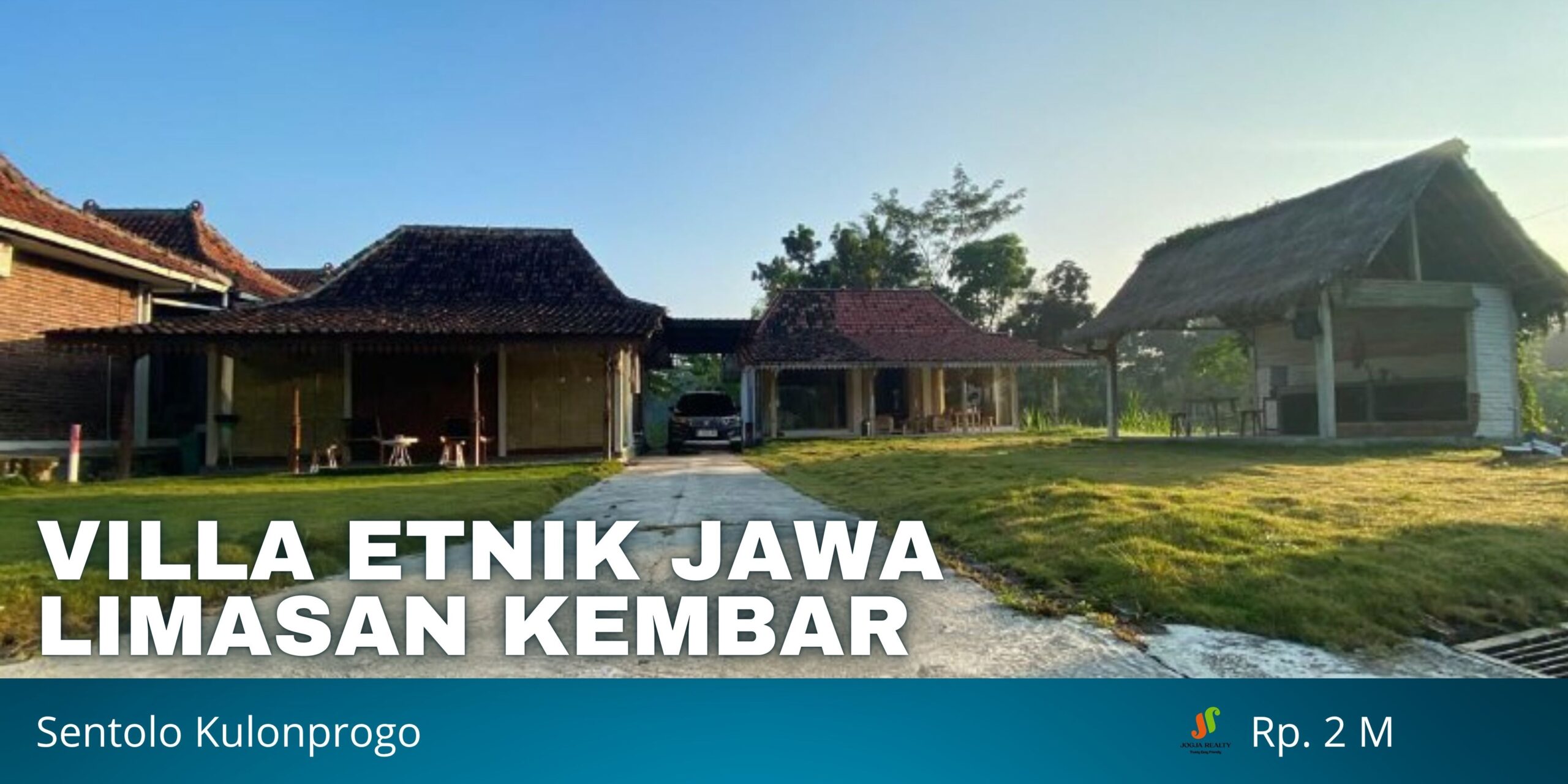 Villa Dijual Jogja Nuansa Etnik Jawa Limasan Kembar Nyaman Asri di Sentolo Kulonprogo Yogyakarta