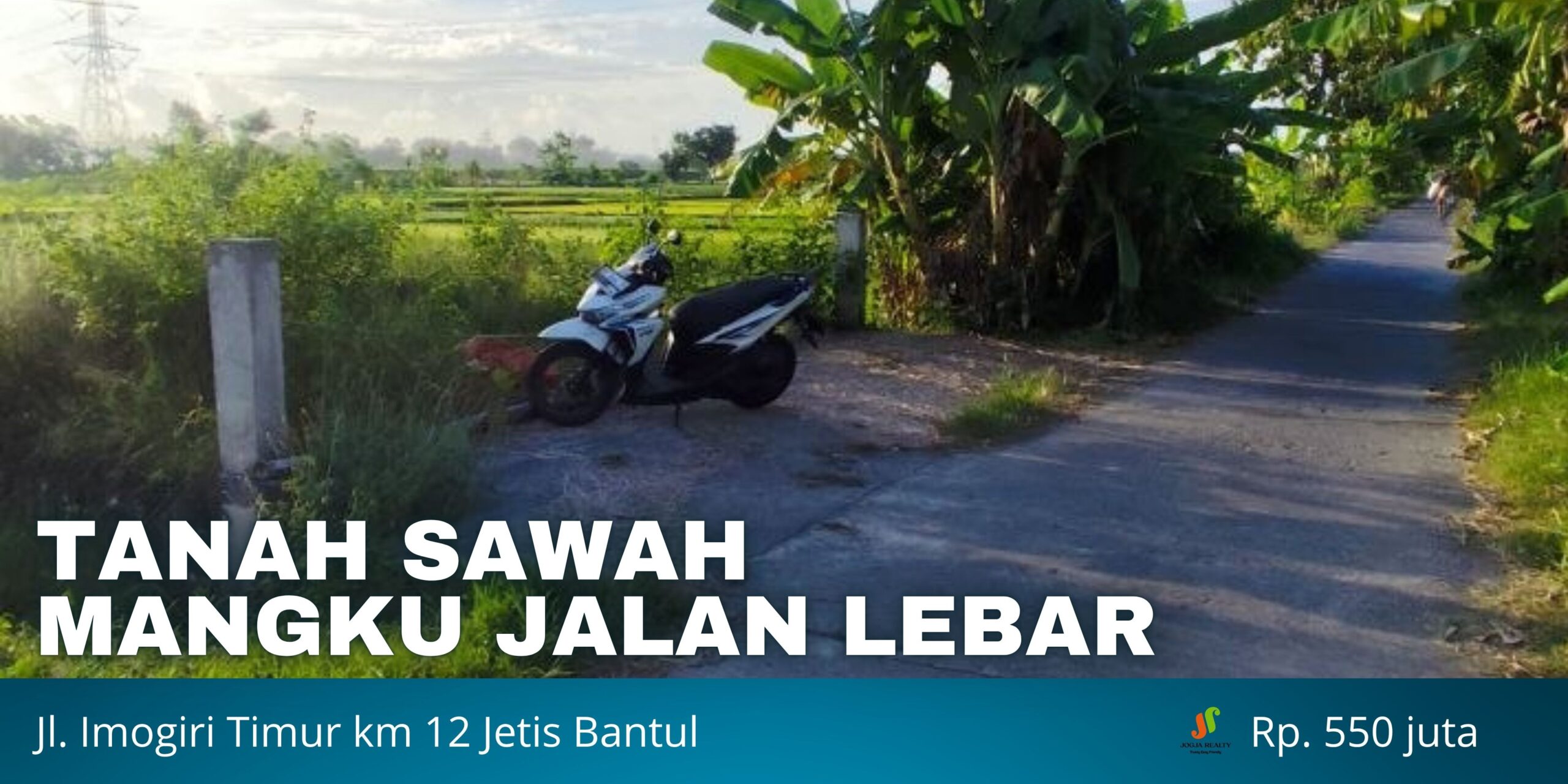 Tanah Dijual Jogja Sawah Mangku Jalan Aspal di Jalan Imogiri Timur km 12 Trimulyo Jetis Bantul Yogyakarta