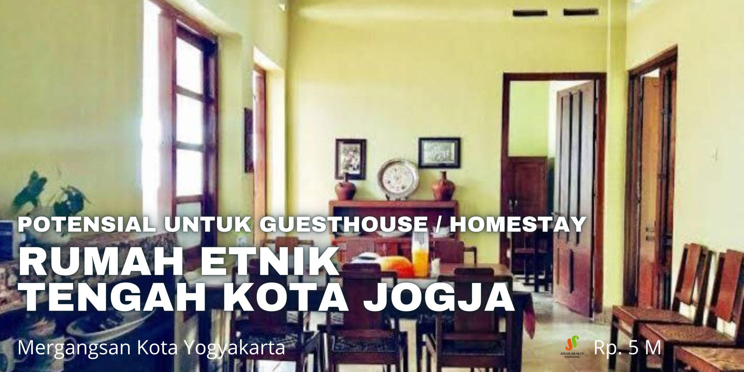 Rumah Dijual Jogja Potensial untuk Guesthouse Homestay Lokasi Strategis Mergangsan Kota Yogyakarta