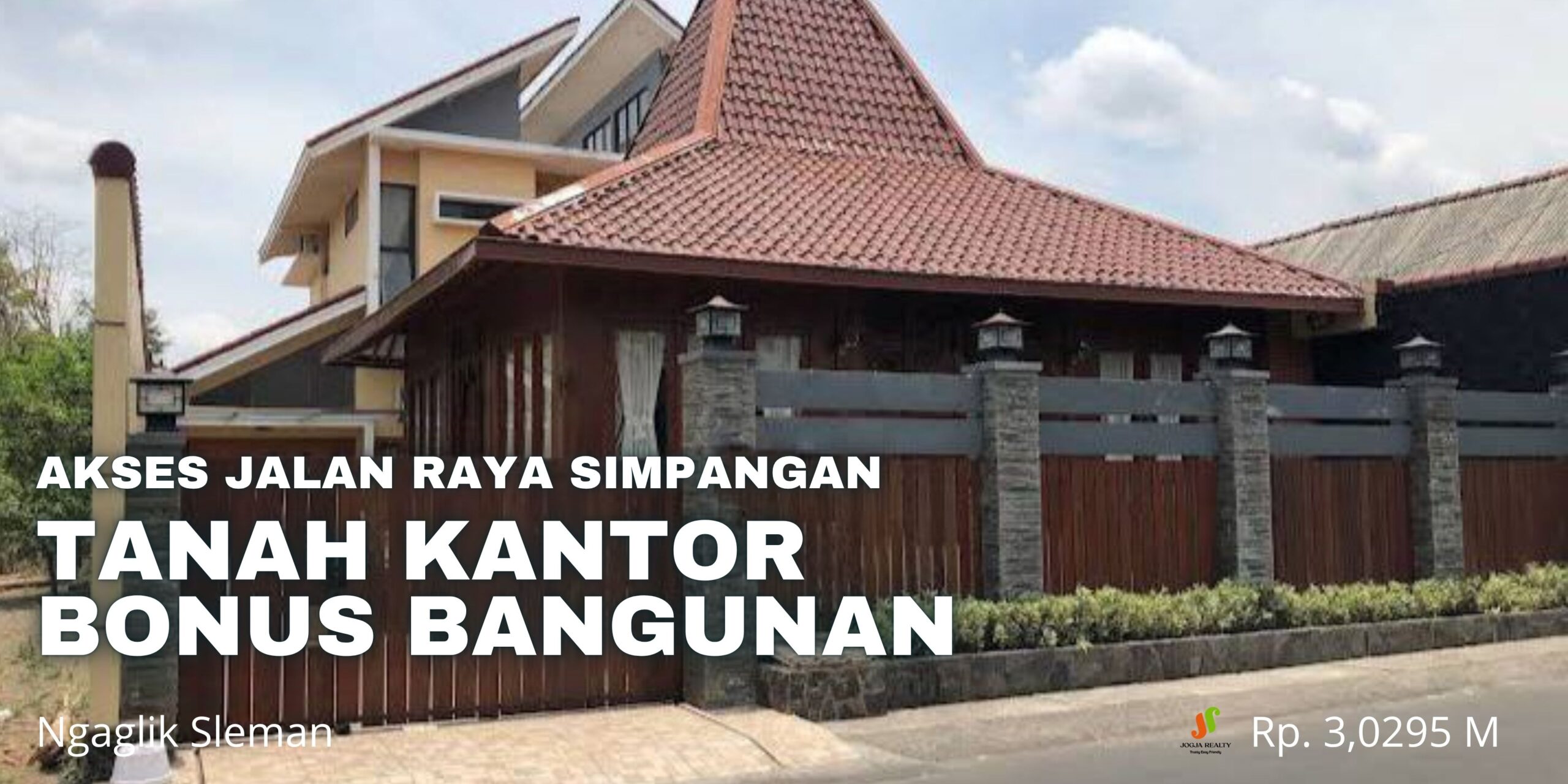 Tanah Kantor Dijual Bonus Bangunan Area Premium Dekat Kampus UGM di Ngaglik Sleman Yogyakarta