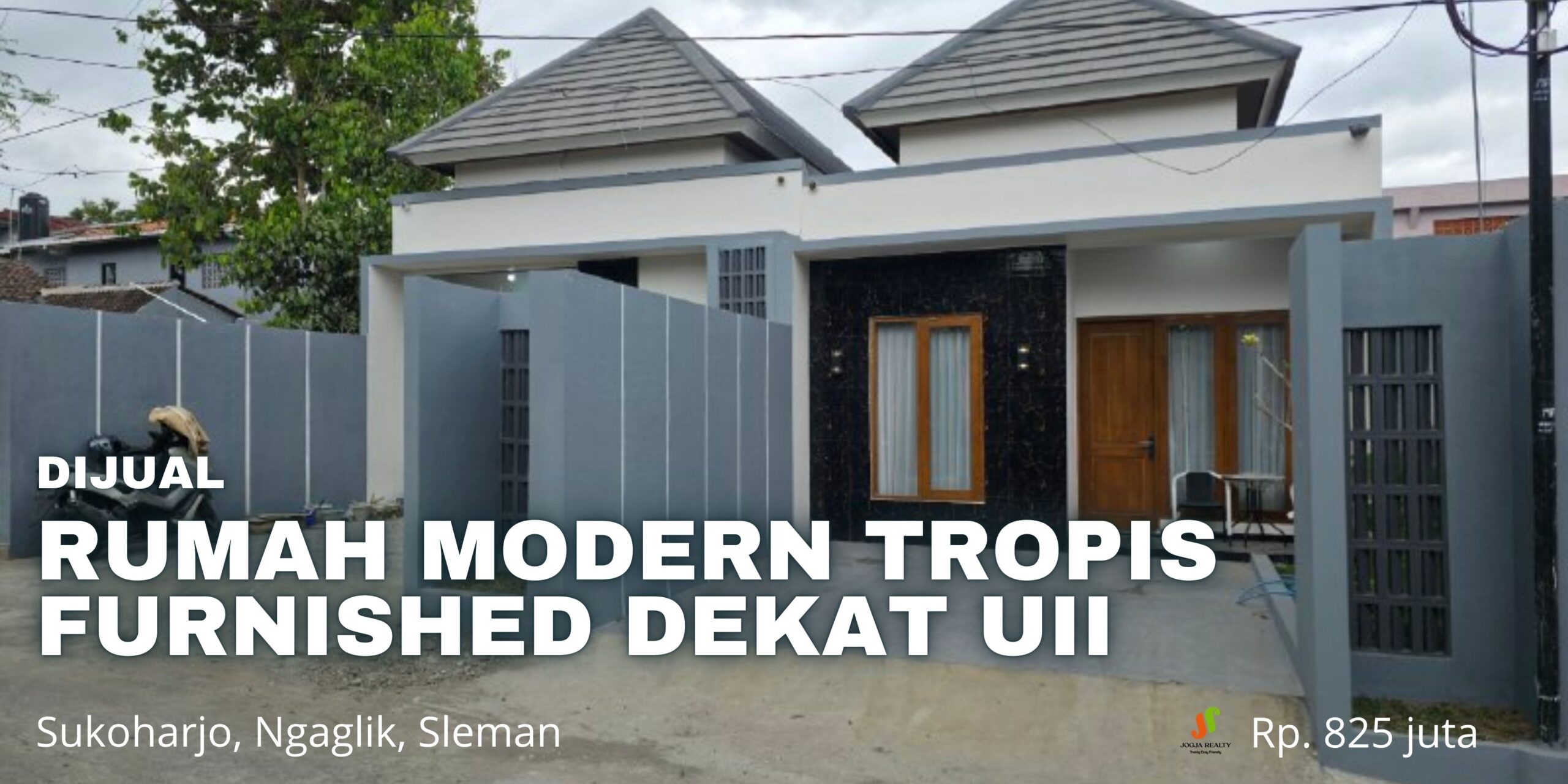 Dijual Rumah Jogja Cantik Modern Tropis Furnished Murah Dekat Kampus UII Jl Kaliurang Km 13,5 Sukoharjo Ngaglik Sleman Yogyakarta
