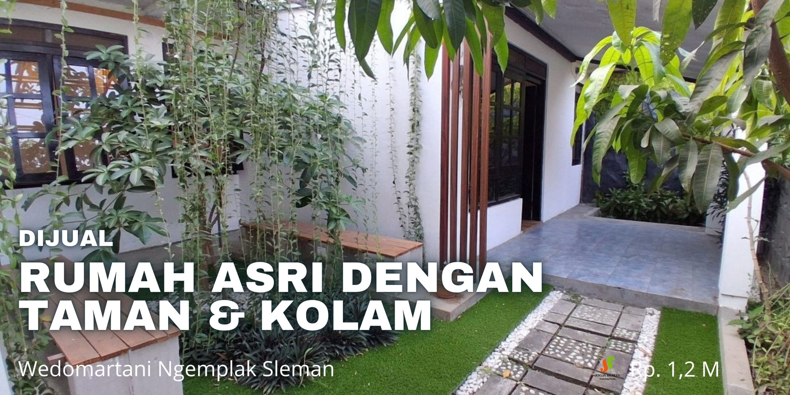 Rumah Jogja Dengan Taman dan Kolam Ikan Dalam Perumahan Dekat Stadion Maguwoharjo di Wedomartani Ngemplak Sleman Yogyakarta
