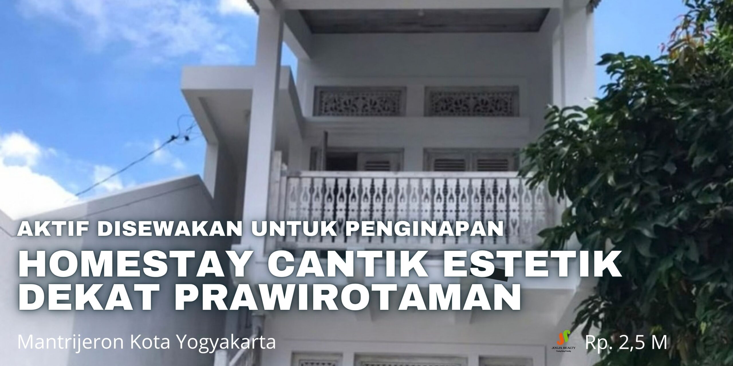 Homestay Dijual Jogja Aktif Estetik Strategis Area Kota Dekat Prawirotaman di Mantrijeron Yogyakarta