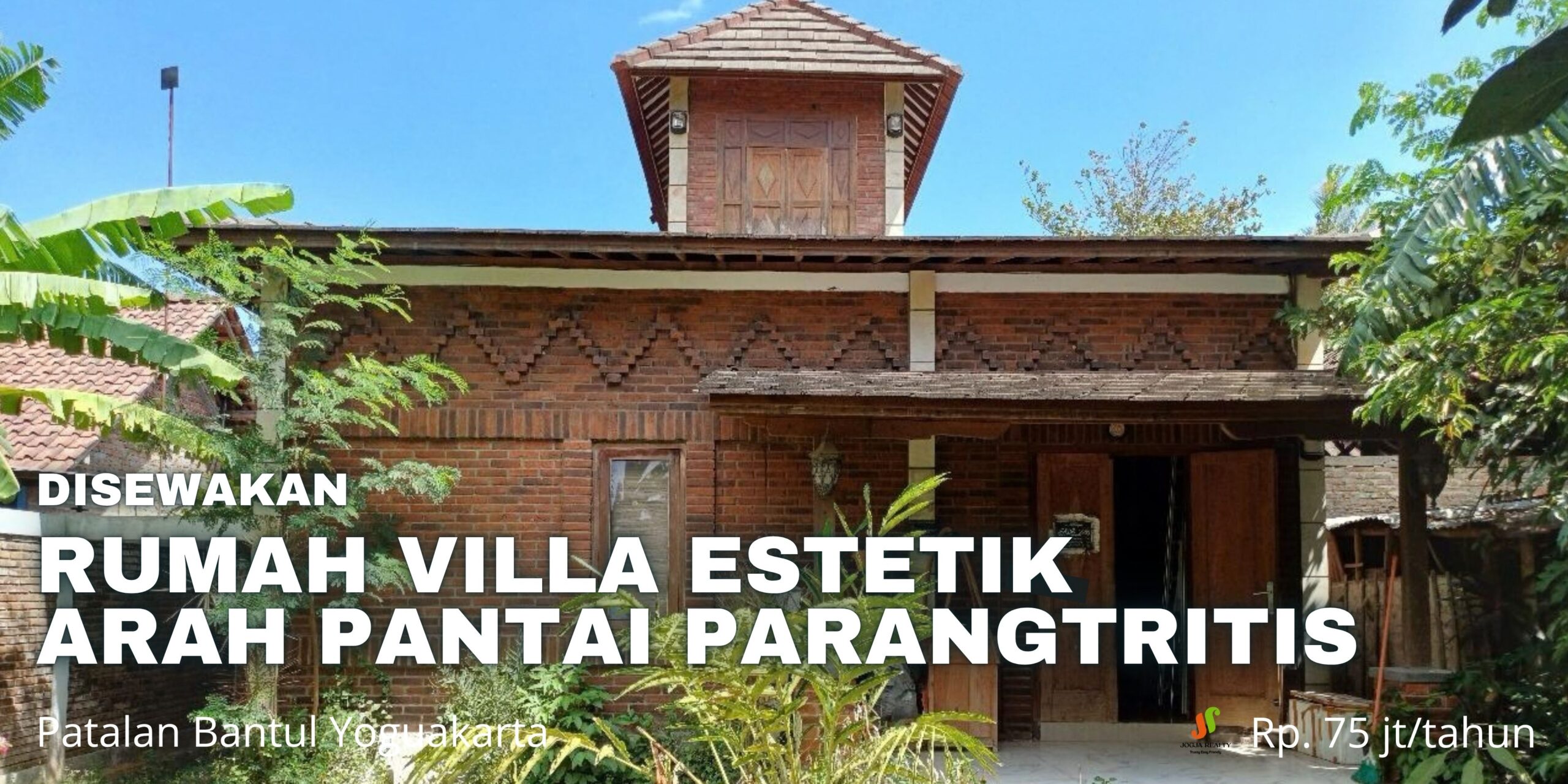 Rumah Jogja Disewakan Villa Cantik Estetik dengan Tanah Luas dan Pohon Buah Strategis Arah Pantai Parangtritis di Patalan Bantul Yogyakarta